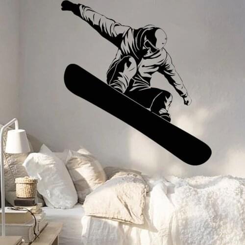Snowboarding Vinyl Wall Decal Boys Room Decoration Winter Extreme Sports Mural Snowboarder Interior Stickers O131
