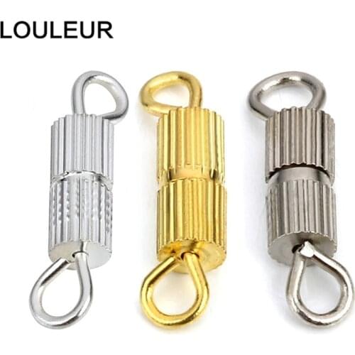 50pcs/lot 14x3mm Gold Silver Color Screw Clasps Connector Cylinder Connectors For Jewelry Making DIY Bracelet Necklace Wholesale