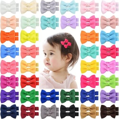 Small DIY 40 Colors Hairpins Ribbon Bow Hair Clips for Girl Children Hair Pins Baby Kids Hairpin Headwear Hair Accessories
