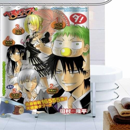 100% Polyester Fabric Custom Beelzebub Anime Shower Curtain Modern Bathroom Curtain Waterproof With Hook Bath Curtain