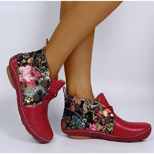 Foreign trade womens shoes autumn 2021 Europe and America large size embroidered shoes autumn womens Boots