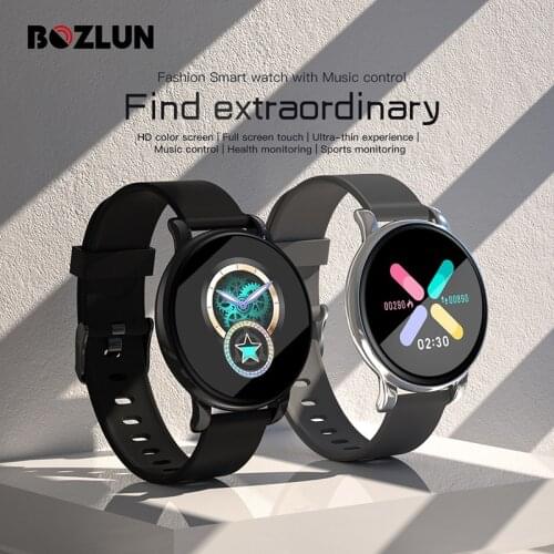 Bozlun B37 Women Summer Dress Clock Digital Watch Music Play Control Heart Rate Monitor Smartwatch For iphone Huawei Samsung