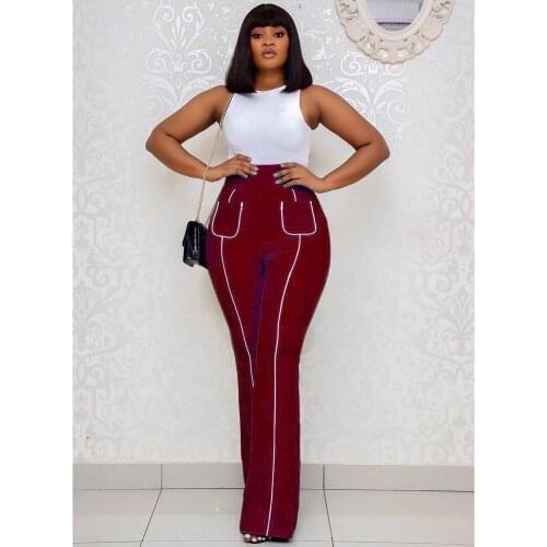 Africa Woman Pants Casual Wide-leg Woman Trouser High Waist Pants Woman Drop Shipping