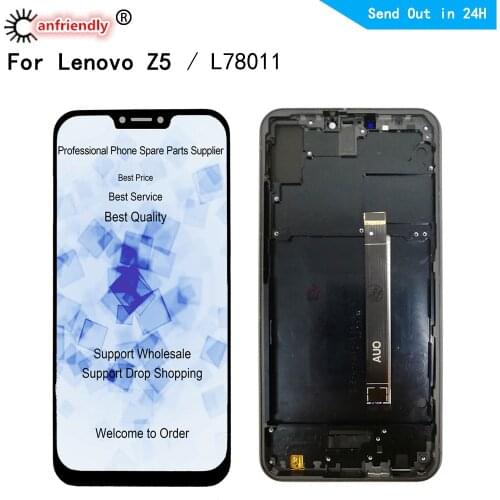No Dead Pixel 6.2" LCD For Lenovo Z5 L78011 IPS LCD Display Touch Panel Glass Screen Digitizer With Frame Assembly Module Sensor