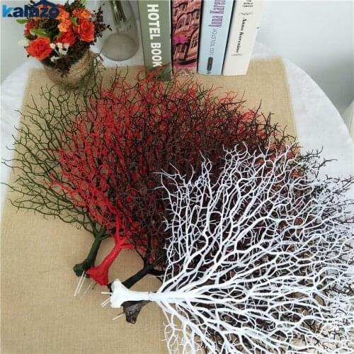 1pc Peacock Coral Branch Dried Plants Photography Props For Wedding Home Party Decorations Artificial Tree Plants
