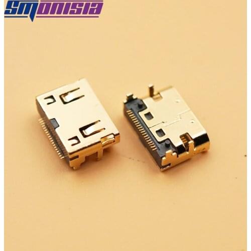 Smonisia 100PCS Mini HDMI-compatible 19PIN Patch MINI HD Female C-type for Tablet PC HD Interface Connector