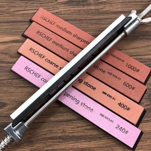 5pcs 240 400 600 1000 1500# White alundum Whetstone knife sharpener Grindstone Single Angle sharpening stone Honing System