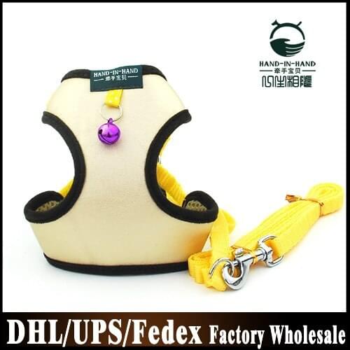 50Pcs/Lot Soft Air Mesh Pet Dog Puppy Harness Vest With Bells Rubber For Small Medium & Large Dog Walking Harness