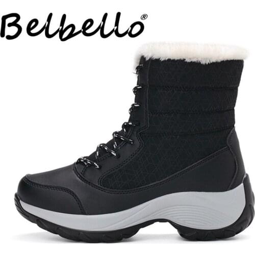 Belbello 2019 winter warm Martin boots fashion non-slip shoes