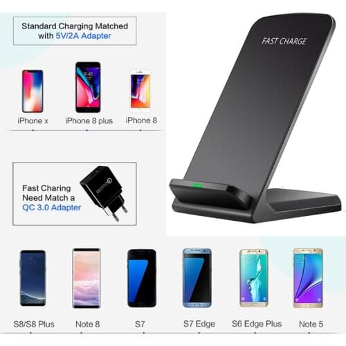 KQJYS 10W Qi Wireless Charger For iPhone Xs 8 Plus Quick Charging Holder Stand For Samsung S10 S9 S8 Plus S7 edge Fast Charger