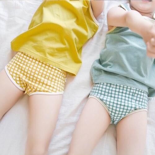 Kids Underwear Cotton Panties Shorts Toddler Girl Summer Boy Boxers Baby Short Briefs Child Smiley Plaid Funny Cute Underpants