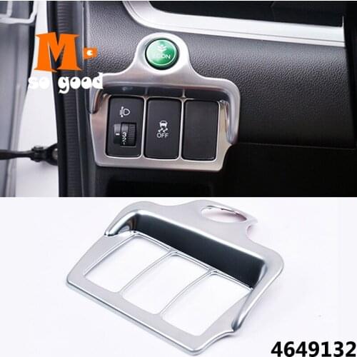 For Honda CRV CR-V ABS Chrome Car Headlamp Light switch button control Interior Sticker Accessories cover 2012 2013 14 2015 1pcs