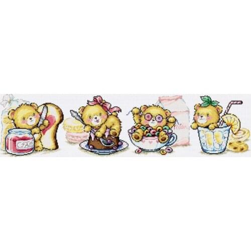 GG Mouse avatar Counted Cross Stitch Kit Cross stitch RS cotton with cross stitch Frosted SODA G146 Dessert Bear