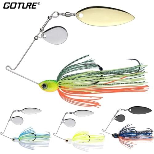 Goture Scylla Hot Design Double Hooks Spinnerbait Fishing Lure 18g 22g Willow Colorado Blades Metal Spoon Spinner Bait