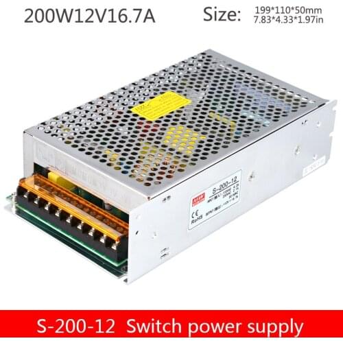 12v16.7a switching power supply single output 200w AC variable DC light box power supply indoor single output S-200-12