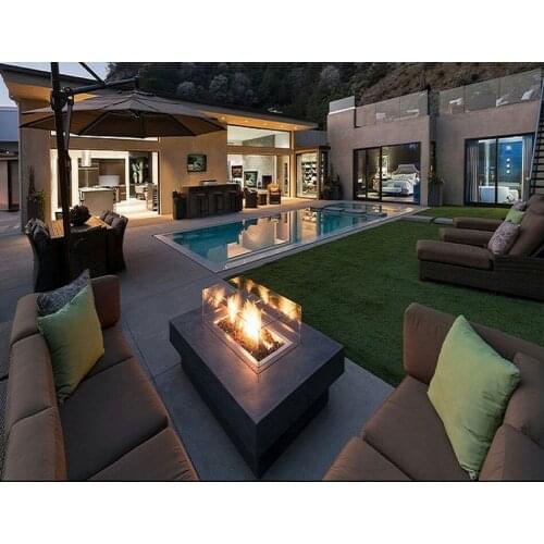 Inno living fire 48 inch chiminea outdoor bioethanol fireplace