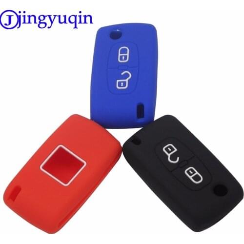 Jingyuqin 10ps Remote Car Fold Key Cover Case For Peugeot 208 207 3008 308 508 408 2008 407 307 206 For Citroen C2 2 Buttons