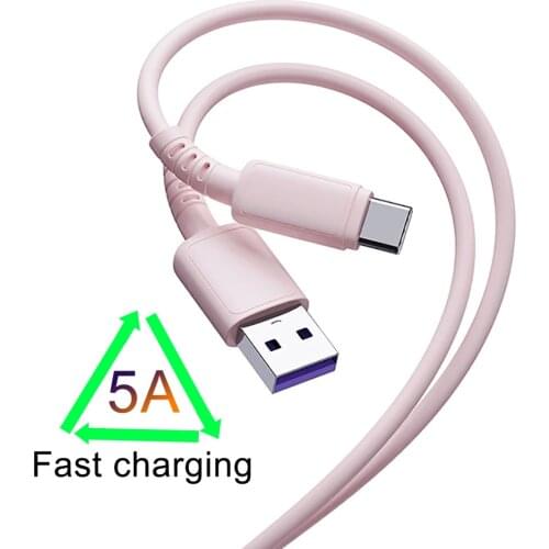 5A Fast Charging Cable Candy Color Type-C Data Line QC3.0 Quick Charging Cord For Huawei Mate20 Honor Xiaomi Phone Accessories