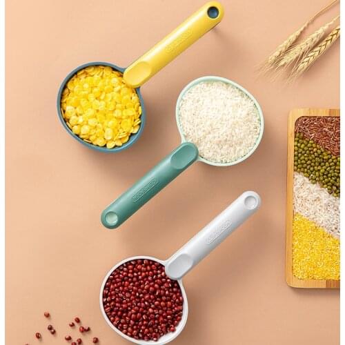 3 Color Rice Spoon Scoop Ice Grain Shovel Coffee Beans Bag Clip Pet Cat Dog Food Scoop Measuring Household Kitchen Storage Tools