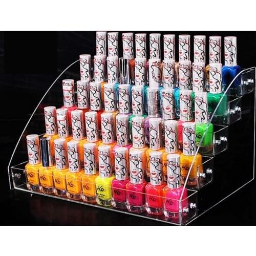 Fashion 5 Layers Nail Polish Display Cosmetics Box Clear Acrylic Makeup Organizer Lipstick Holder Essential Oil Storage Box Rack