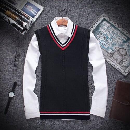 Mens Slim Fit Sweater Vest for Fall 2020 Fashion Trends Clothing Knitted Sleeveless Pullover Vintage Twist Pattern V Neck Jumper