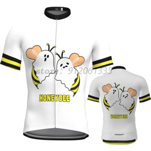 HONEYBEE Mens Short Sleeve Cycling Jersey Cycling Clothes White Bicycle Summer Blue Cycling Top Bike Top MTB Road Wear