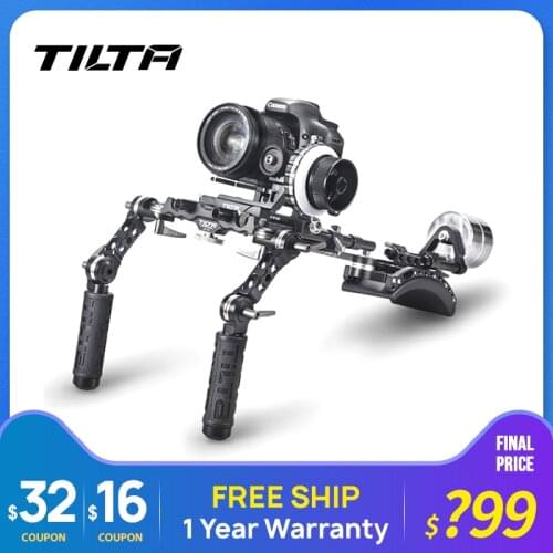 TILTA DSLR Shoulder rig TT-03-TL 15mm DSLR Shoulder Rig Front handgrip Hard Stop Follow Focus & Counterweight for Canon DSLR