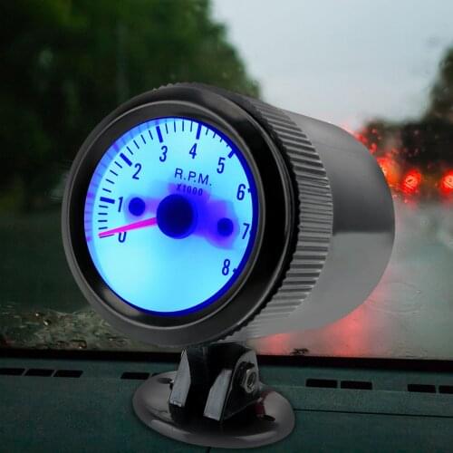 Tach Gauge Meter Pointer Tacho Gauge Blue LED 0~8000RPM Car Tachometer Universal Digital Display 12V