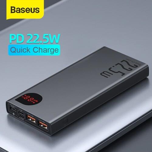 Baseus Power Bank 20000mAh Portable External Battery 20000 mAh SCP QC PD Fast Charging Powerbank For iPhone Xiaomi Mi Poverbank