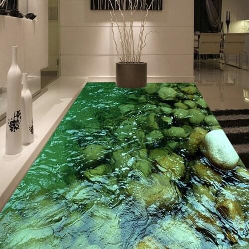 High Quality Custom Floor Wallpaper Living Room Bathroom Floor Decoration Mural Sticker Waterproof Thickened Wallpaper Painting