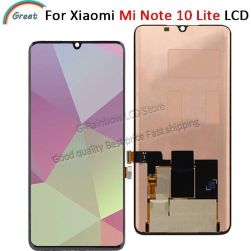 AMOLED for xiaomi Mi Note 10 Lite LCD Display Touch Panel Screen Digitizer M2002F4LG M1910F4G For Xiaomi Mi Note 10 Lite lcd