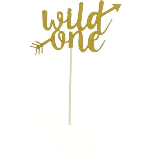 Gold glitter wild one banner party first birthday sign boy girl decor supplies