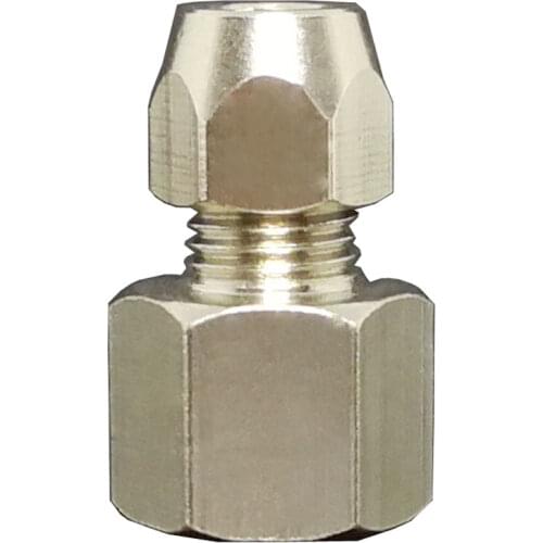1/8" 1/4" 3/8" 1/2" BSPP Female Fit 6/8/10/12mm OD Tube Compression Union Straight Coupler Nickel Plated Brass Water Gas