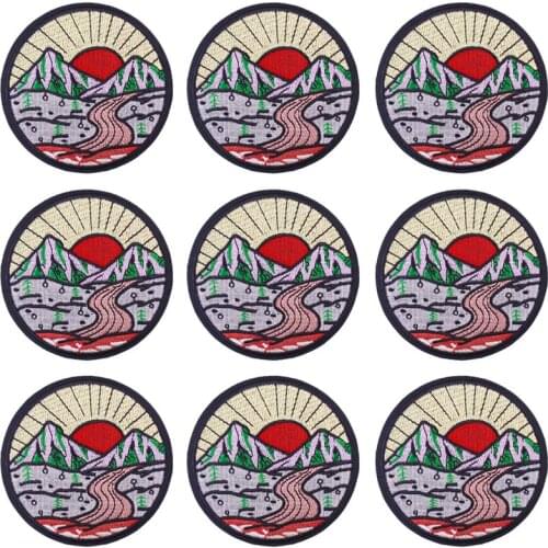 10Pcs/Set Outdoor Forest Embroidery Patches For Clothing Iron On Embroidered Patch For Clothes Applique For T-shirt Badge Stripe