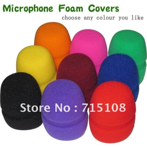 Free Shipping 10pcs Lot Flat Microphone Windscreen Foam Cover Microphone Grill Audio Microphone Wiindshield karaoke microphone