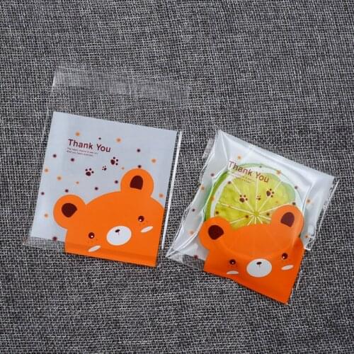 100 pcs/lot Cute Cartoon animal adhesive bag cookies diy Gift Bags for Christmas Party Candy Food&Handmade soap Packaging bags