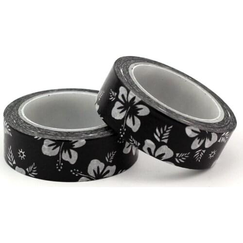 2pc Black White Flowers Washi Tapes Japanese Paper DIY Planner Masking Tape Adhesive Tapes Stickers Decor Stationery Tapes