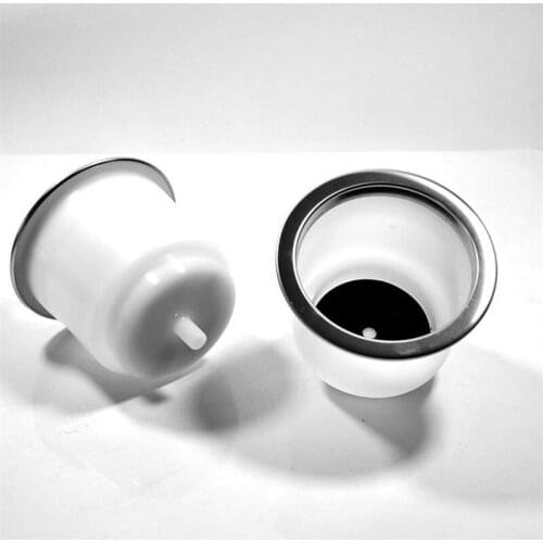 2xPLASTIC CUP HOLDER W/ STAINLESS STEEL TRIM MARINE BOAT RV CAMPER