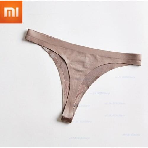 Xiaomi Women Underwear Sexy Seamless Sports Panty Female T-back Solid Soft G-string Thong For Woman Underwear Ice Silk New 3pcs