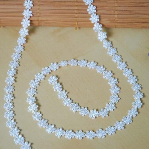 30Yards White Water Soluble Flower Patch Applique Ribbon Lolita Clothing DIY Lace Trim Clothing Garment Accessories