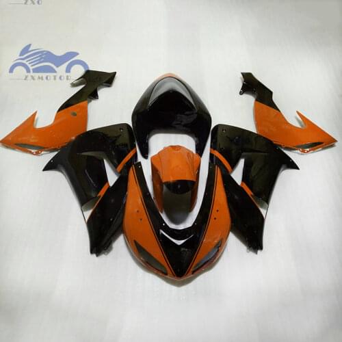 Free Custom your fairings kit for KAWASAKI Ninja 2006 2007 ZX10R plastic motorcycle fairing kits ZX 10R 06 07 black orange sets