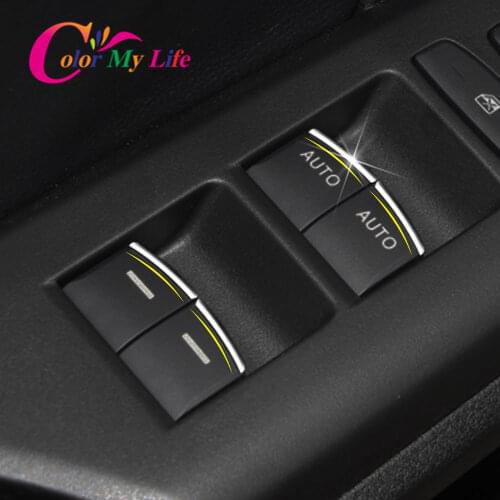 Color My Life 7Pcs/Set ABS Chrome Car Window Lift Buttons Sequins Trim Sticker for Honda CRV CR-V Civic 2016 - 2020 Accessories