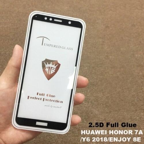 For Huawei Honor 7A Pro AUM-L29 Honor 7A 5.7" Full Glue Cover Tempered Glass Screen Protector for Huawei Y6 2018 ATU-L11 Film