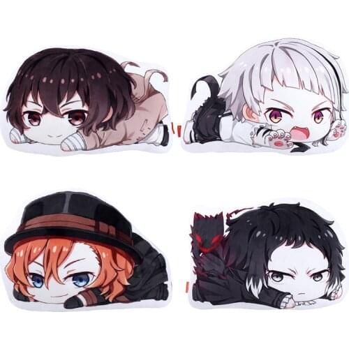 Anime Bungo Stray Dogs Cosplay Double Sided Cushion Pillow Atsushi Osamu Akutagawa Chuuya Cartoon Manga Stuffed Plush Toys Gifts