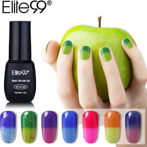 Elite99 7ml Color Changing Chameleon Gel Varnish Soak Off UV Temperature Change Gel Lacquer Nail Art Manicure Nail Gel Polish