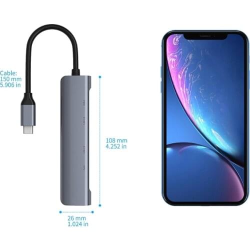 HDMI-Compatible New 5-in-1 Type C USB2. 0 3.0 Hub Multi-Function Type-C Dock