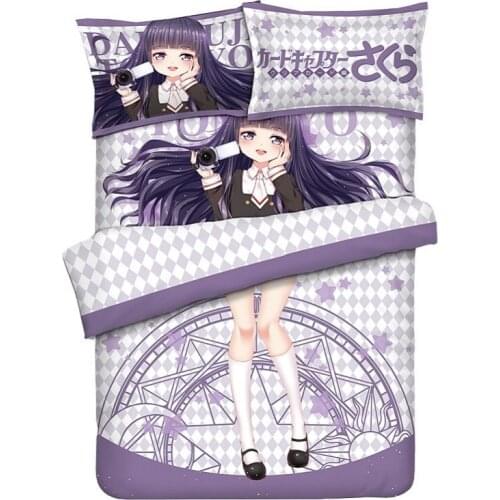 Japanese Anime Multiple patterns Bed Sheet/Duvet Cover/Two Pillowcases Bedding Linen 4pcs Set