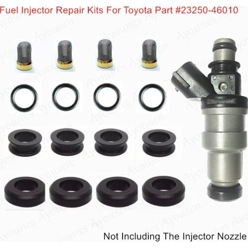 4sets Fuel Injector Service Kits For Part 23250-46010 23209-46010 For Toyota Mark2 Chaser Crown JZX81 JZX90 2.5L AY-RK134
