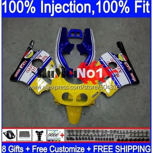 Injection Body For HONDA CBR 250 RR CBR250RR yellow blue MC19 88 89 134MC.51 CBR 250RR 250R CBR250 RR 1988 1989 OEM Fairing Kit