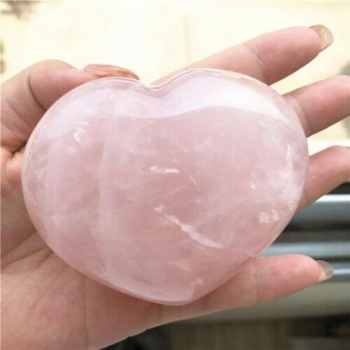 Beautiful Heart Shaped Natural Rose Crystal Heart Stone Pink Quartz Specimens Healing Natural Quartz Crystals